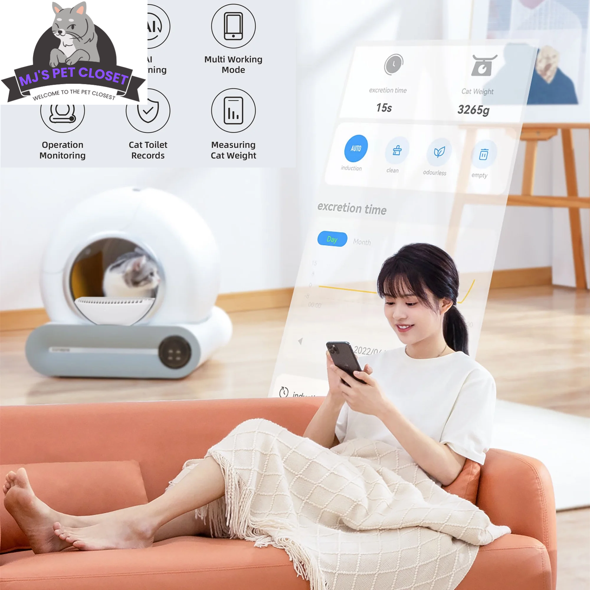 Say goodbye to messy litter! 🐾✨ Meet the Smart Self-Cleaning Litter Box with App Control and Safety Features! Perfect for busy cat parents! 😻📱